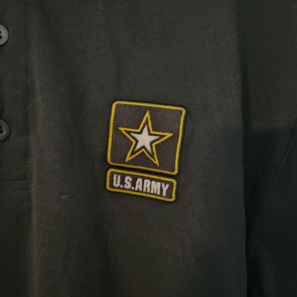 US Army Polo Shirt Embroidered‎ Logo Black Short Sleeve Dri-Duke Mens Small EUC - Picture 5 of 8